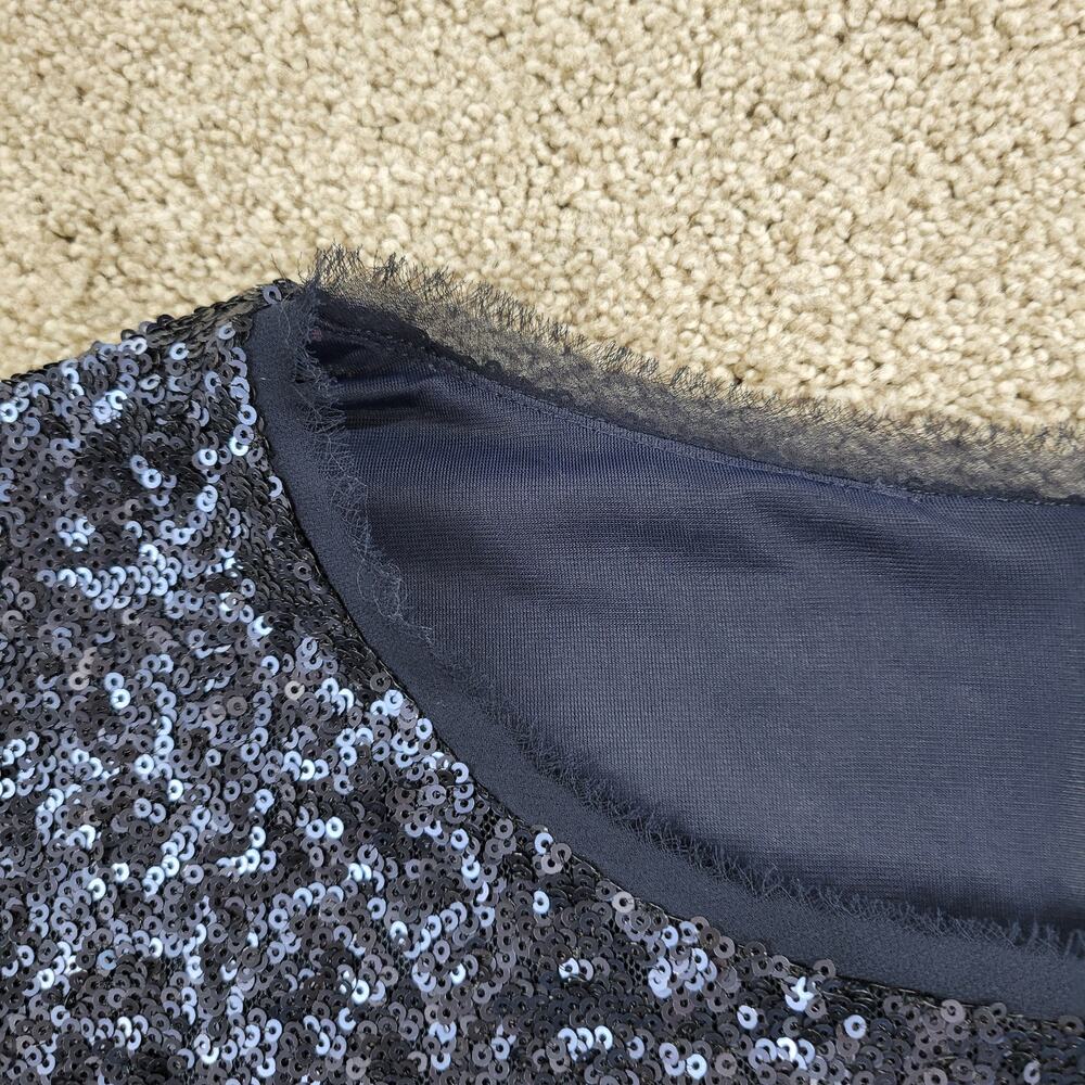 Addition Elle Sequin Dress Womens 16 Blue Crew Neck Back Zip Boxy T-Shirt - Picture 10 of 12